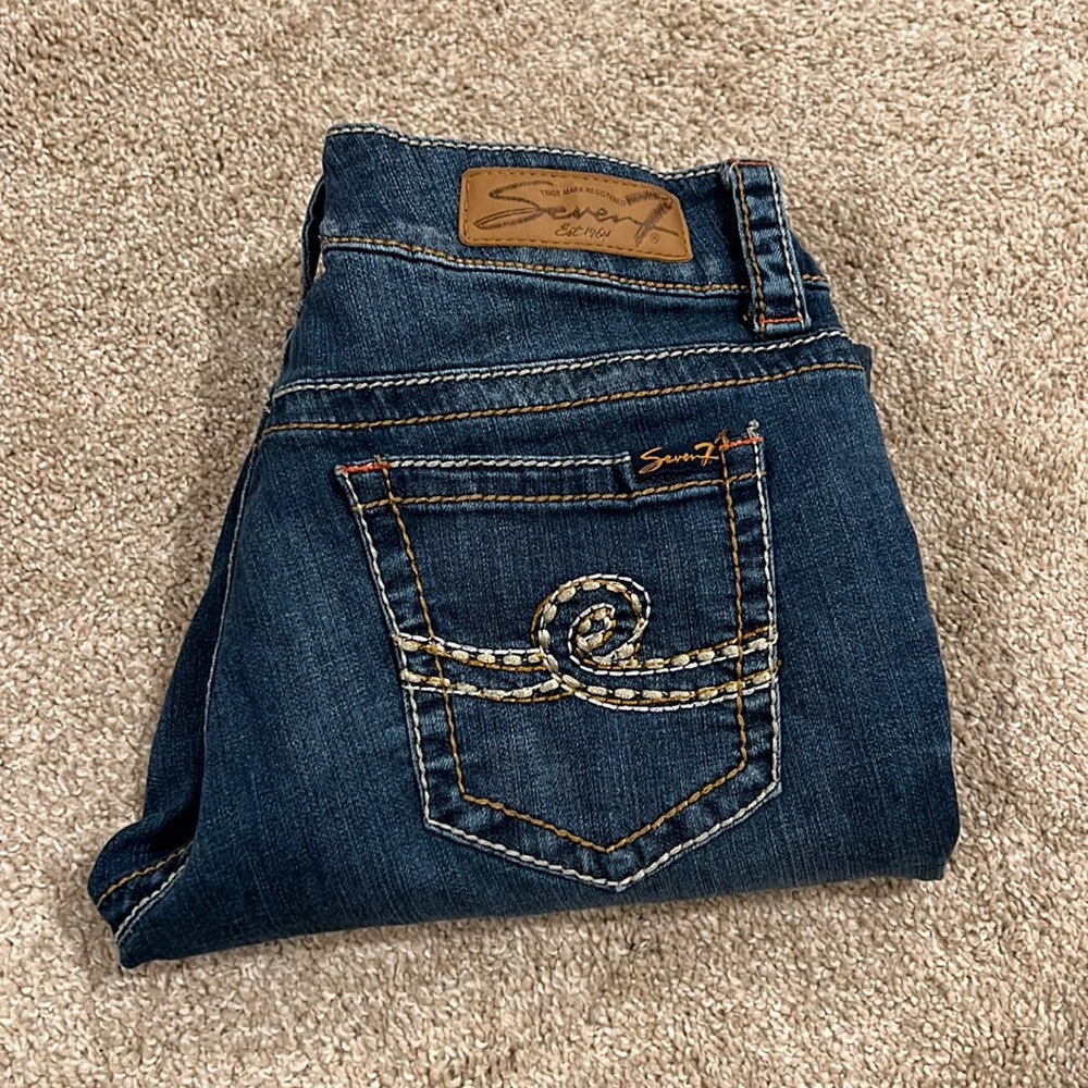 Seven7 Distressed Stretch Ankle Skinny Denim Jeans